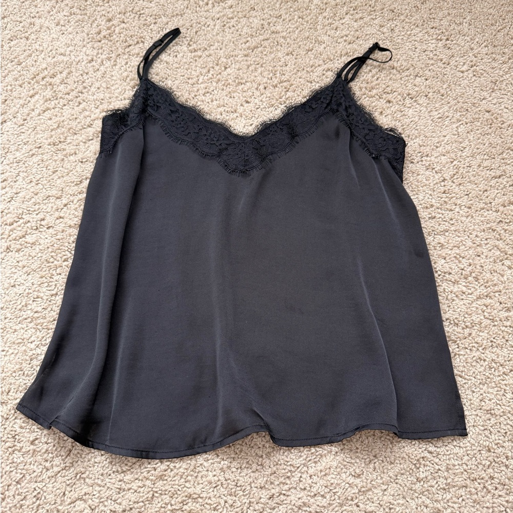 Black Lace Trim Cami Tank